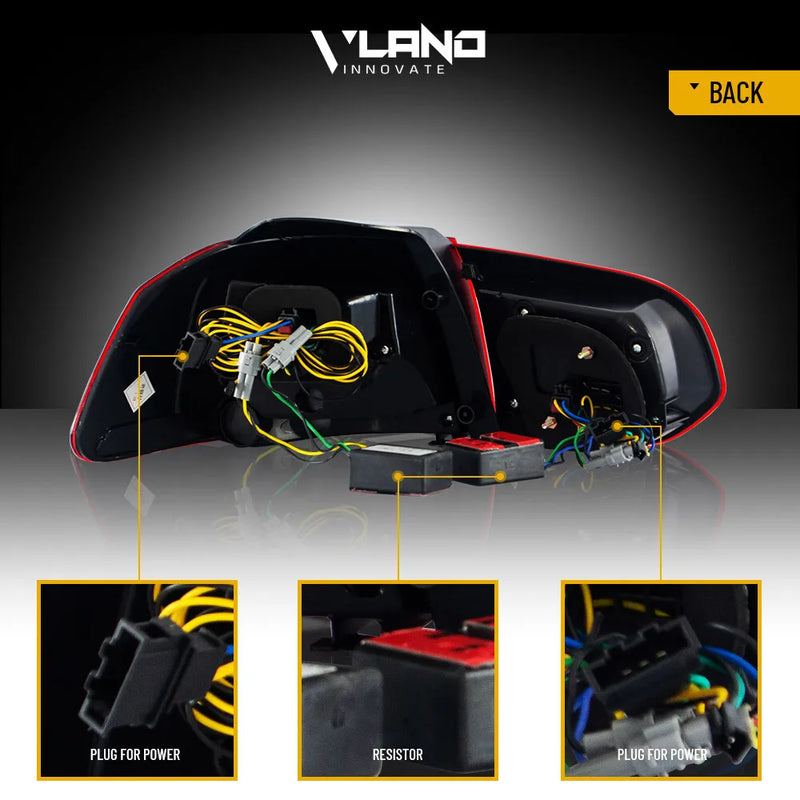 Feux Arrière LED VW Golf 6 MK6 2010-2014 Séquentiels Paire - installé sur véhicule - Becquet Voiture