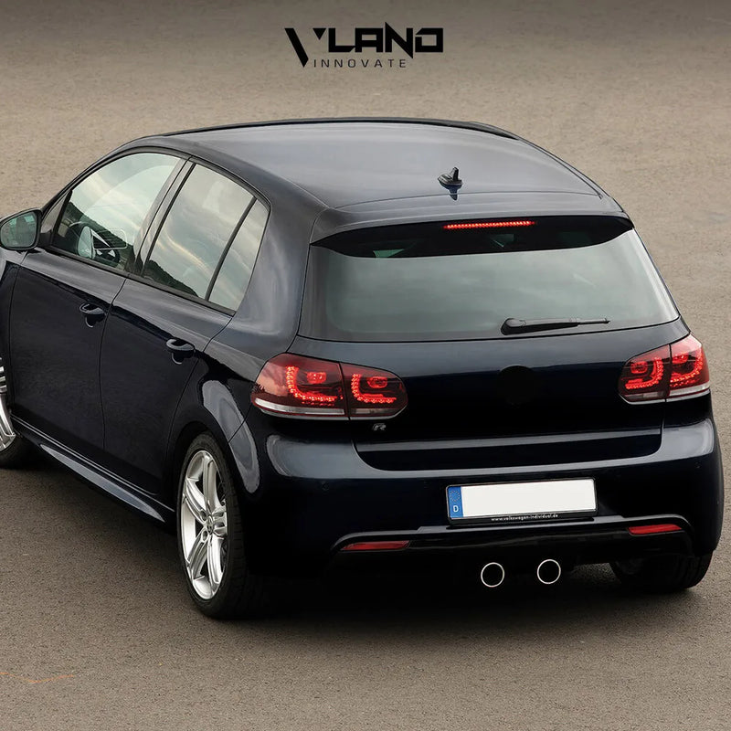 Feux Arrière LED VW Golf 6 MK6 2010-2014 Séquentiels Paire - vue arrière - Becquet Voiture