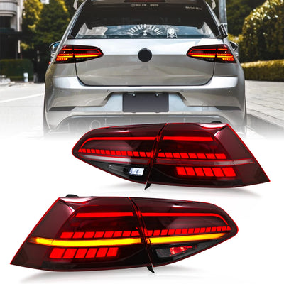 Feux Arrière LED VW Golf 7 7.5 2013-2020 - vue de face - Becquet Voiture