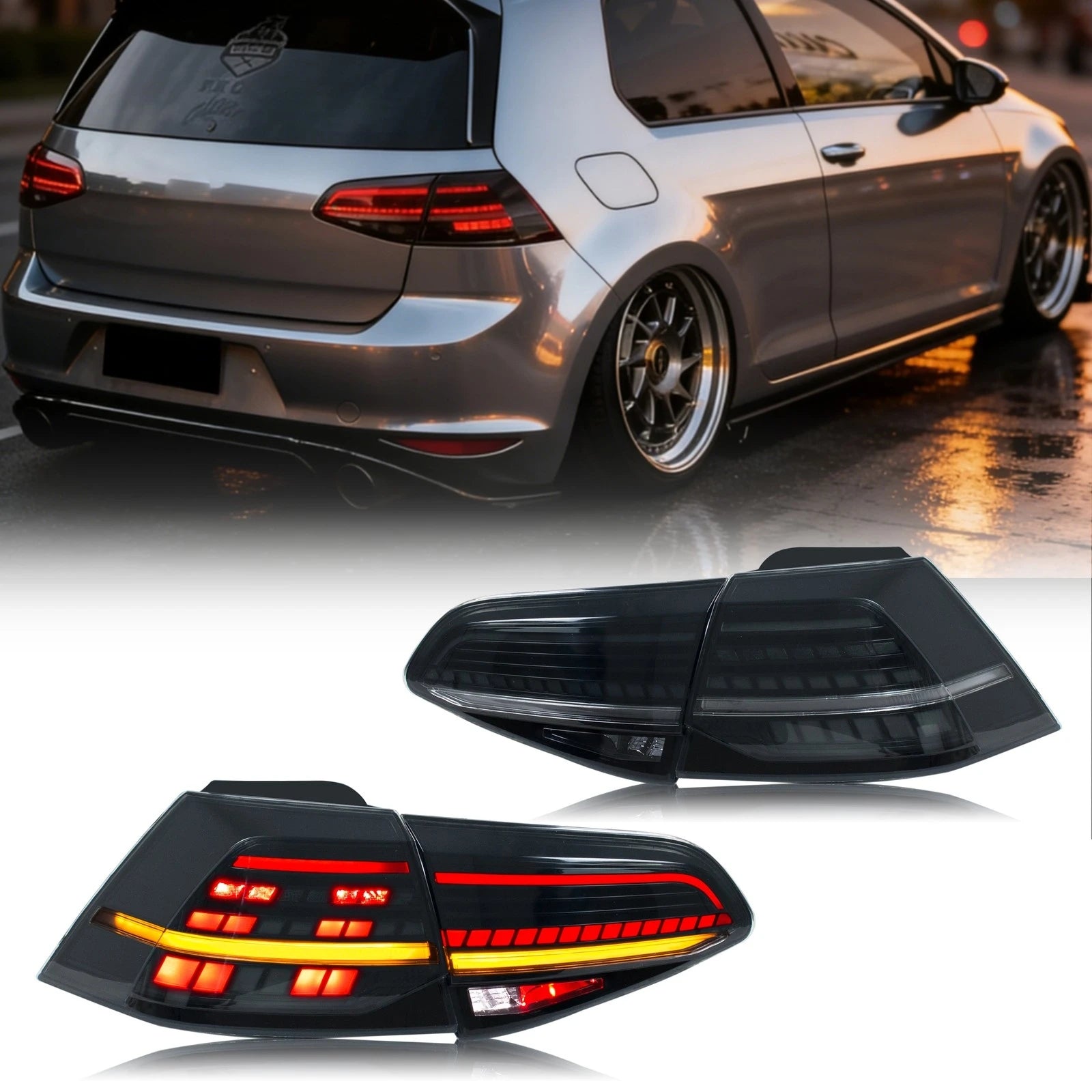 Feux Arrière LED VW Golf 7 MK7 2013-2020 - vue de face - Becquet Voiture