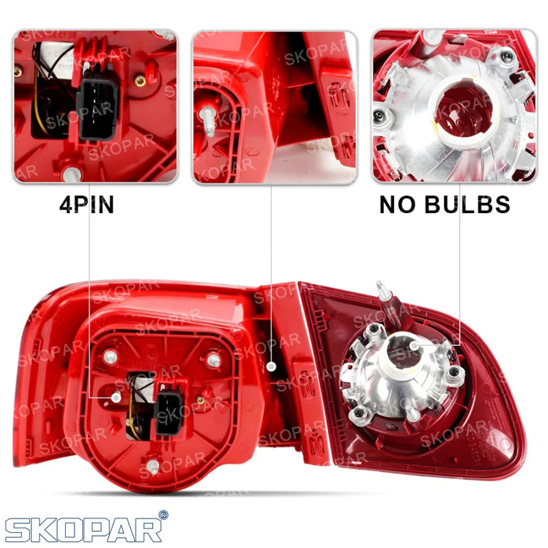 Feux Arrière LED VW Passat B6 2006-2011 4 Pièces Complet - vue arrière - Becquet Voiture