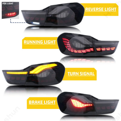 Feux Arrière OLED BMW M4 F32 F33 F36 F82 F83 GTS 2013-2020 - installé sur véhicule - Becquet Voiture