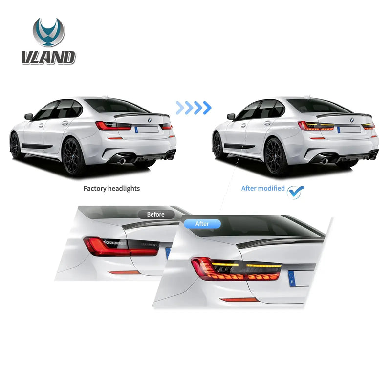 Feux Arrière OLED BMW Série 3 G20 M3 G80 2018-2024 - packshot studio - Becquet Voiture