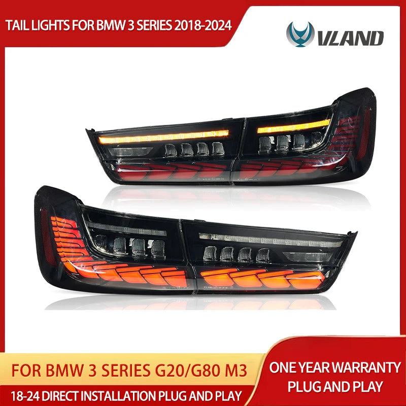 Feux Arrière OLED BMW Série 3 G20 M3 G80 2018-2024 - vue de face - Becquet Voiture