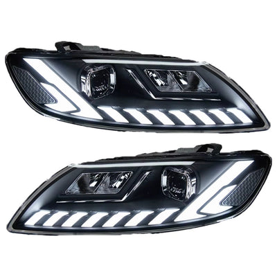 Feux Avant LED Audi Q7 4L 2005-2015 Noir - vue de face - Becquet Voiture