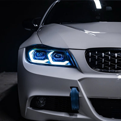 Feux Avant LED BMW E90 2005-2012 - vue de profil - Becquet Voiture