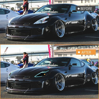 Feux Avant LED Nissan 370Z Coupe Nismo Z34 - vue de profil - Becquet Voiture