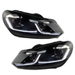 Feux Avant LED VW Golf 6 GTI R Noir Rouge