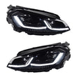 Feux Avant LED VW Golf 7 Ligne Noir Rouge