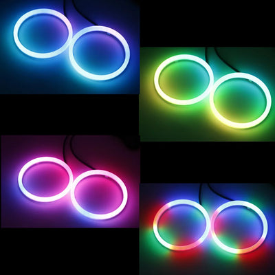 Feux de Jour DRL Angel Eyes RGB LED Universels (Kit 2 Pièces) - vue arrière - Becquet Voiture
