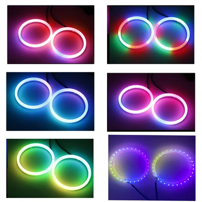 Feux de Jour DRL Angel Eyes RGB LED Universels (Kit 2 Pièces) - vue de profil - Becquet Voiture