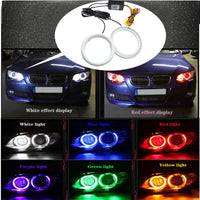Feux de Jour DRL Angel Eyes RGB LED Universels (Kit 2 Pièces) - vue de trois-quarts - Becquet Voiture