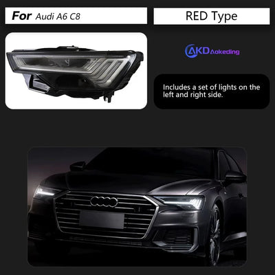 Feux de Jour DRL Audi Style C8 2019-2023 - installé sur véhicule - Becquet Voiture