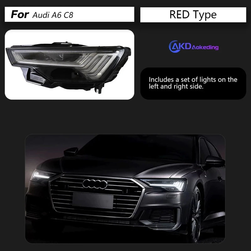 Feux de Jour DRL Audi Style C8 2019-2023 - installé sur véhicule - Becquet Voiture