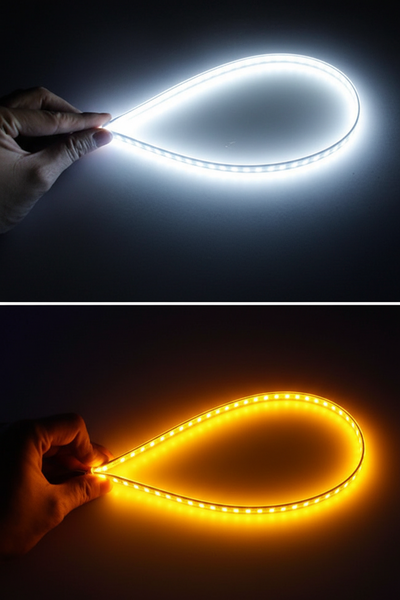 Feux de Jour DRL Bande Flexible LED 12V - vue arrière - Becquet Voiture