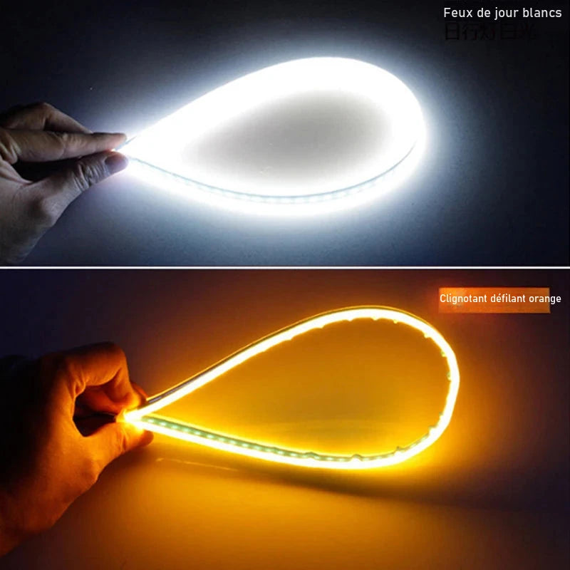 Feux de Jour DRL Bande Flexible LED 12V - vue de face 2 - Becquet Voiture