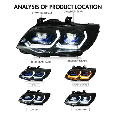 Feux de Jour DRL BMW Série 3 E92 E93 2007-2013 - installé sur véhicule - Becquet Voiture