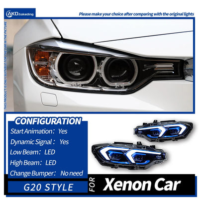 Feux de Jour DRL BMW Série 3 F30 2013-2019 - vue de dessus - Becquet Voiture