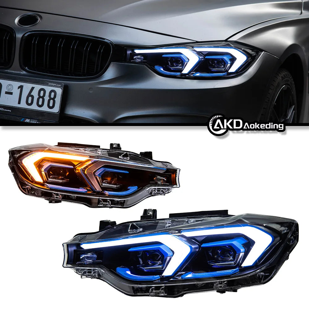 Feux de Jour DRL BMW Série 3 F30 2013-2019 - vue de face - Becquet Voiture