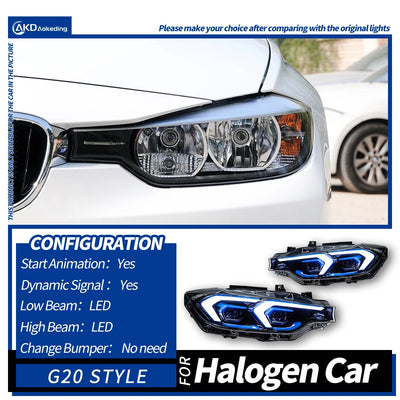 Feux de Jour DRL BMW Série 3 F30 2013-2019 - vue rapprochée - Becquet Voiture