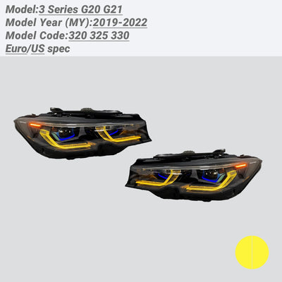 Feux de Jour DRL BMW Série 3 G20 G21 2019-2022 - vue de dessus - Becquet Voiture