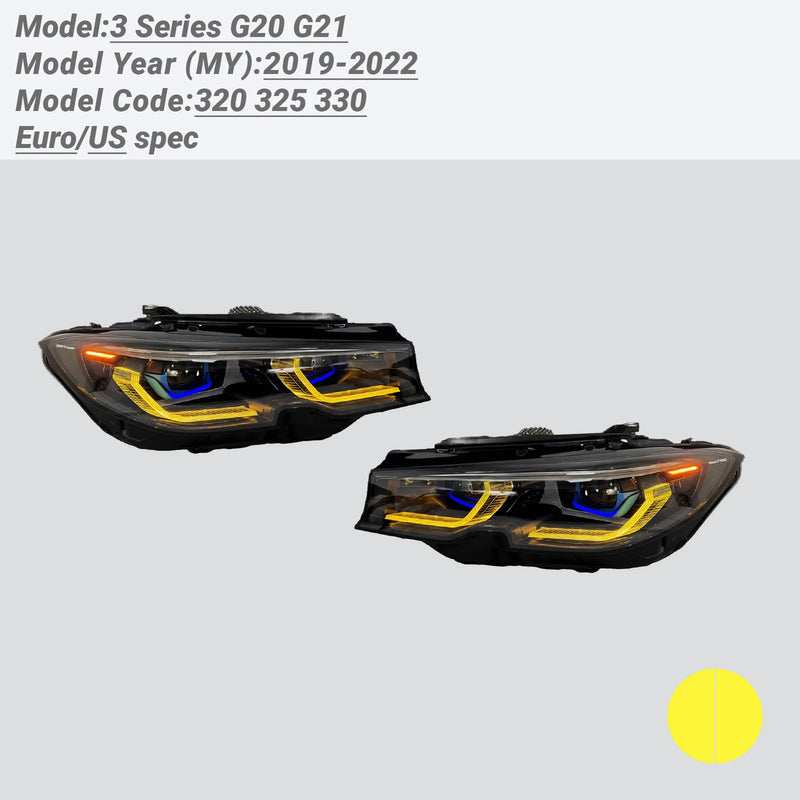 Feux de Jour DRL BMW Série 3 G20 G21 2019-2022 - vue de dessus - Becquet Voiture