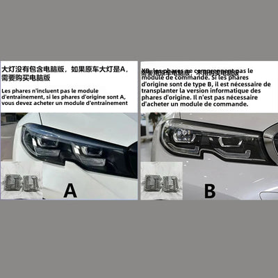 Feux de Jour DRL BMW Série 3 G20 G21 2019-2022 - vue de trois-quarts - Becquet Voiture