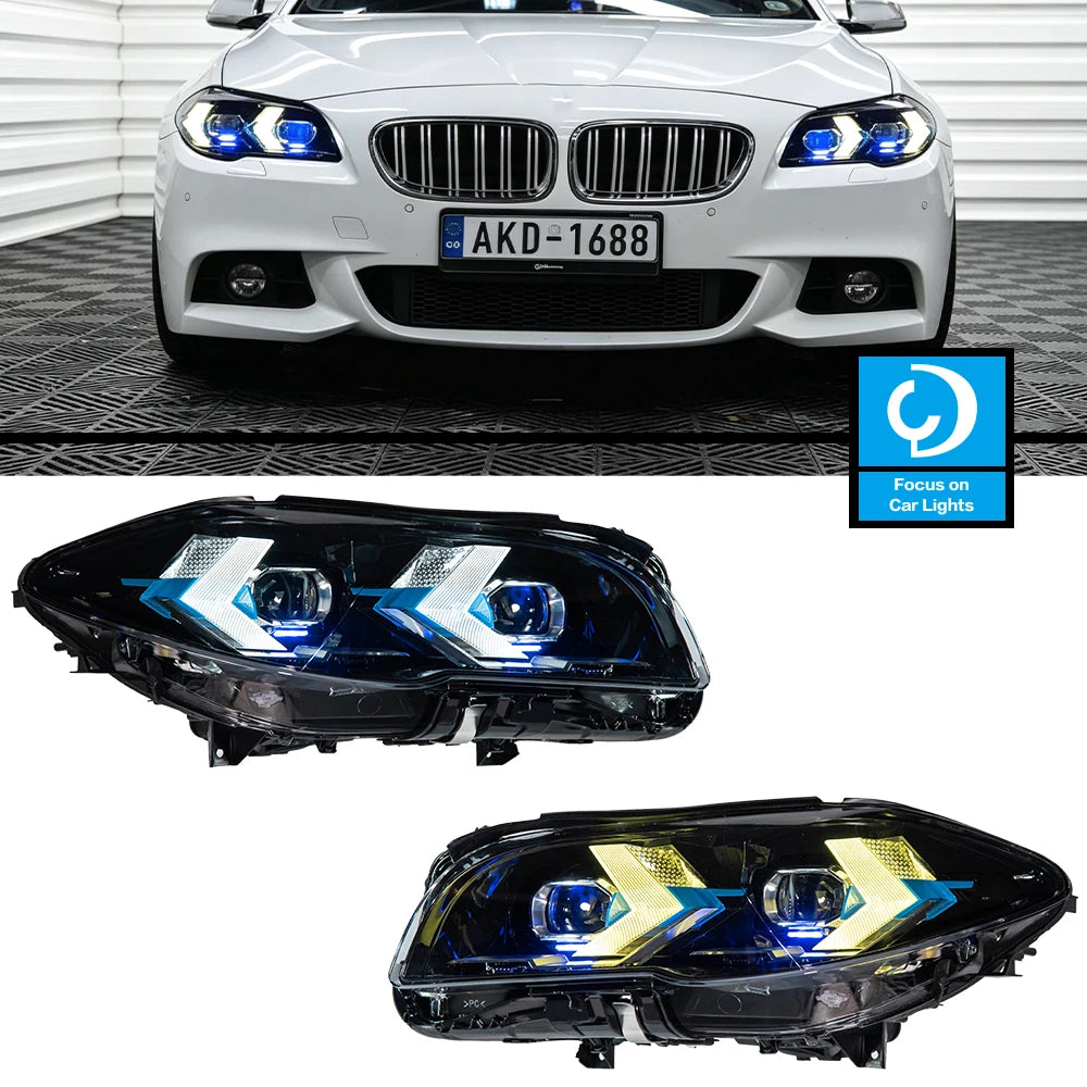 Feux de Jour DRL BMW Série 5 F10 2010-2017 - vue de face - Becquet Voiture