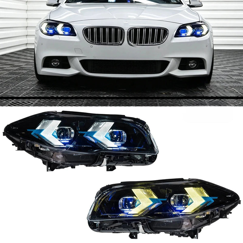 Feux de Jour DRL BMW Série 5 F10 2010-2017 - vue de face - Becquet Voiture