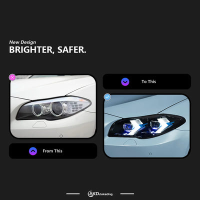 Feux de Jour DRL BMW Série 5 F10 2010-2017 - vue de profil - Becquet Voiture