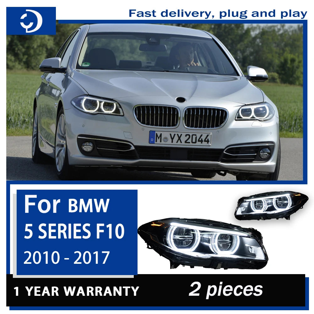 Feux de Jour DRL BMW Série 5 F10 F18 2010-2017 - vue de face - Becquet Voiture