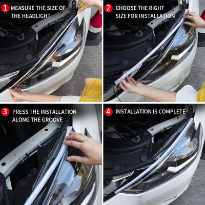 Feux de Jour DRL Flexibles Universels Clignotant Défilant 12V - installé sur véhicule - Becquet Voiture