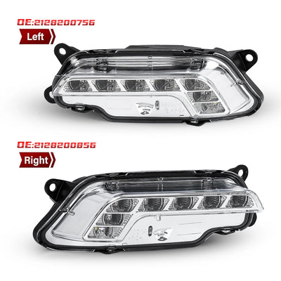 Feux de Jour DRL LED Mercedes Benz W212 E350 E550 E63 - détail du montage - Becquet Voiture
