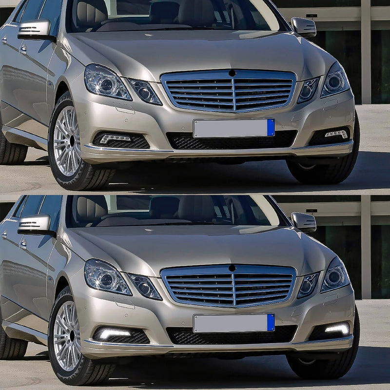 Feux de Jour DRL LED Mercedes Benz W212 E350 E550 E63 - packshot studio - Becquet Voiture
