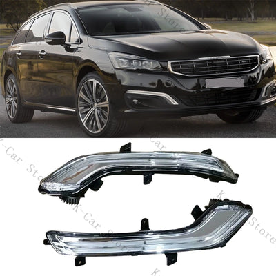 Feux de Jour DRL LED Peugeot 508 2015-2016 - vue de face - Becquet Voiture