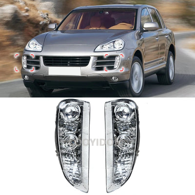 Feux de Jour DRL LED Porsche Cayenne 2007-2010 - vue de face - Becquet Voiture