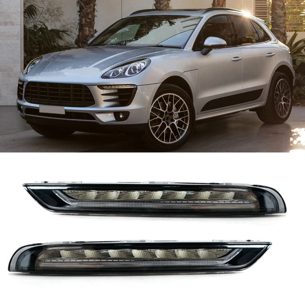 Feux de Jour DRL LED Porsche Macan 95B 2014-2018 - vue de face - Becquet Voiture