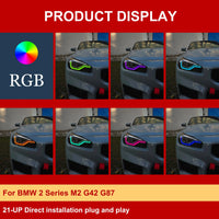 Feux de Jour DRL LED RGBW BMW M2 G87 Série 2 G42 2023-2025 - vue de trois-quarts - Becquet Voiture
