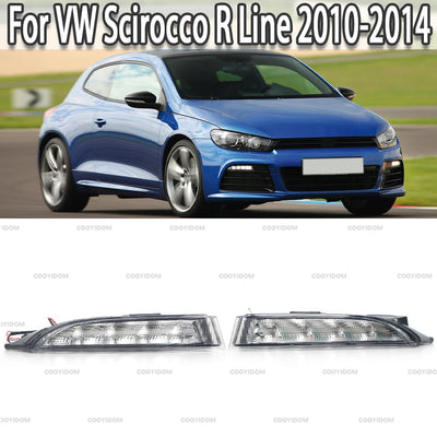 Feux de Jour DRL LED Volkswagen Scirocco 2010-2014 - vue de face - Becquet Voiture