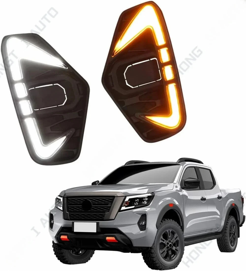 Feux de Jour DRL Nissan Navara NP300 2020-2023 - vue de face - Becquet Voiture