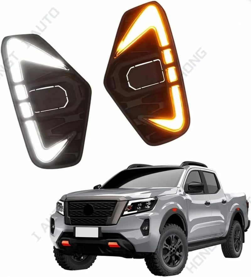 Feux de Jour DRL Nissan Navara NP300 2020-2023 - vue de face - Becquet Voiture