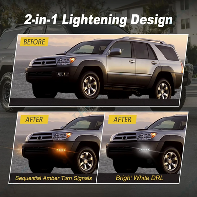 Feux de Jour DRL Toyota 4Runner 2003-2005 - vue de profil - Becquet Voiture