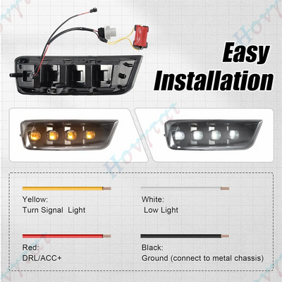 Feux de Jour DRL Toyota 4Runner 2003-2005 - vue de trois-quarts - Becquet Voiture