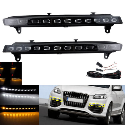 Feux de Jour LED Clignotant Dynamique Audi Q7 4L 2006-2015 - vue arrière - Becquet Voiture