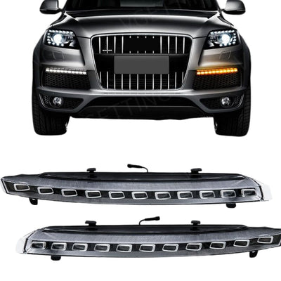 Feux de Jour LED Clignotant Dynamique Audi Q7 4L 2006-2015 - vue de profil - Becquet Voiture