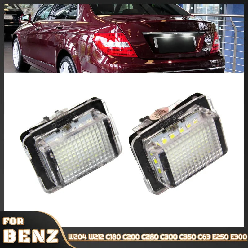 Feux de Plaque LED Mercedes Classe C W204 Classe E W212 - vue de face - Becquet Voiture