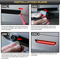 Feux de Position Latéraux LED Ford Mustang (2010-2014) Garde-Boue - installé sur véhicule - Becquet Voiture