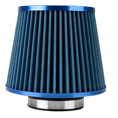 Filtre à Air Universel 76mm Rouge Bleu Noir - vue de profil - Becquet Voiture