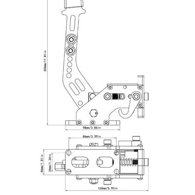Frein À Main Hydraulique USB Sim Racing Noir - installé sur véhicule - Becquet Voiture