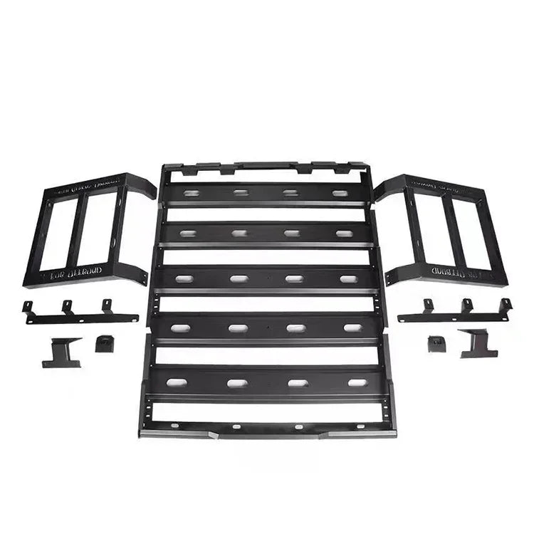 Galerie de Toit Aluminium Jeep Wrangler JK JL 2007-2023 - vue arrière - Becquet Voiture